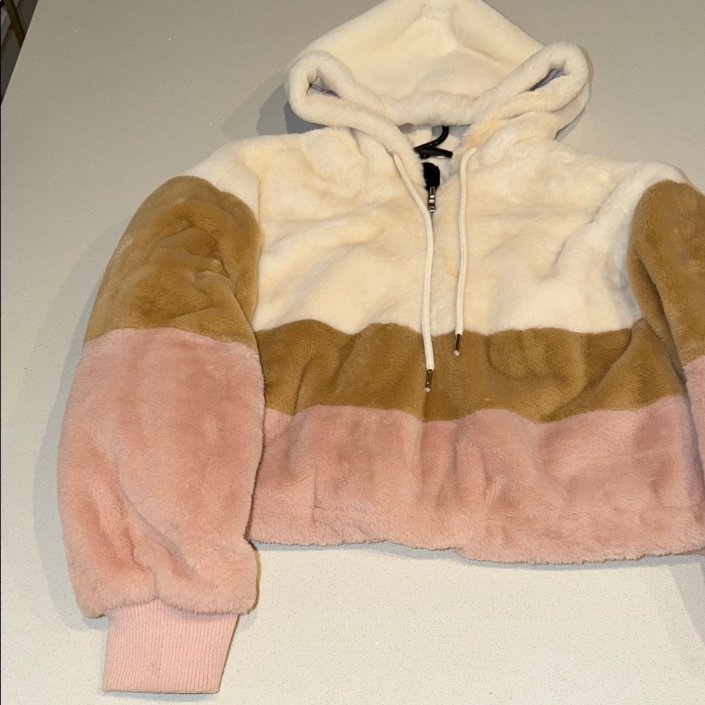Colorblock Fuzzy Hoodie - Picture 2 of 4